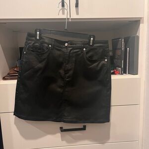 LOFT Black coated Jean Skirt